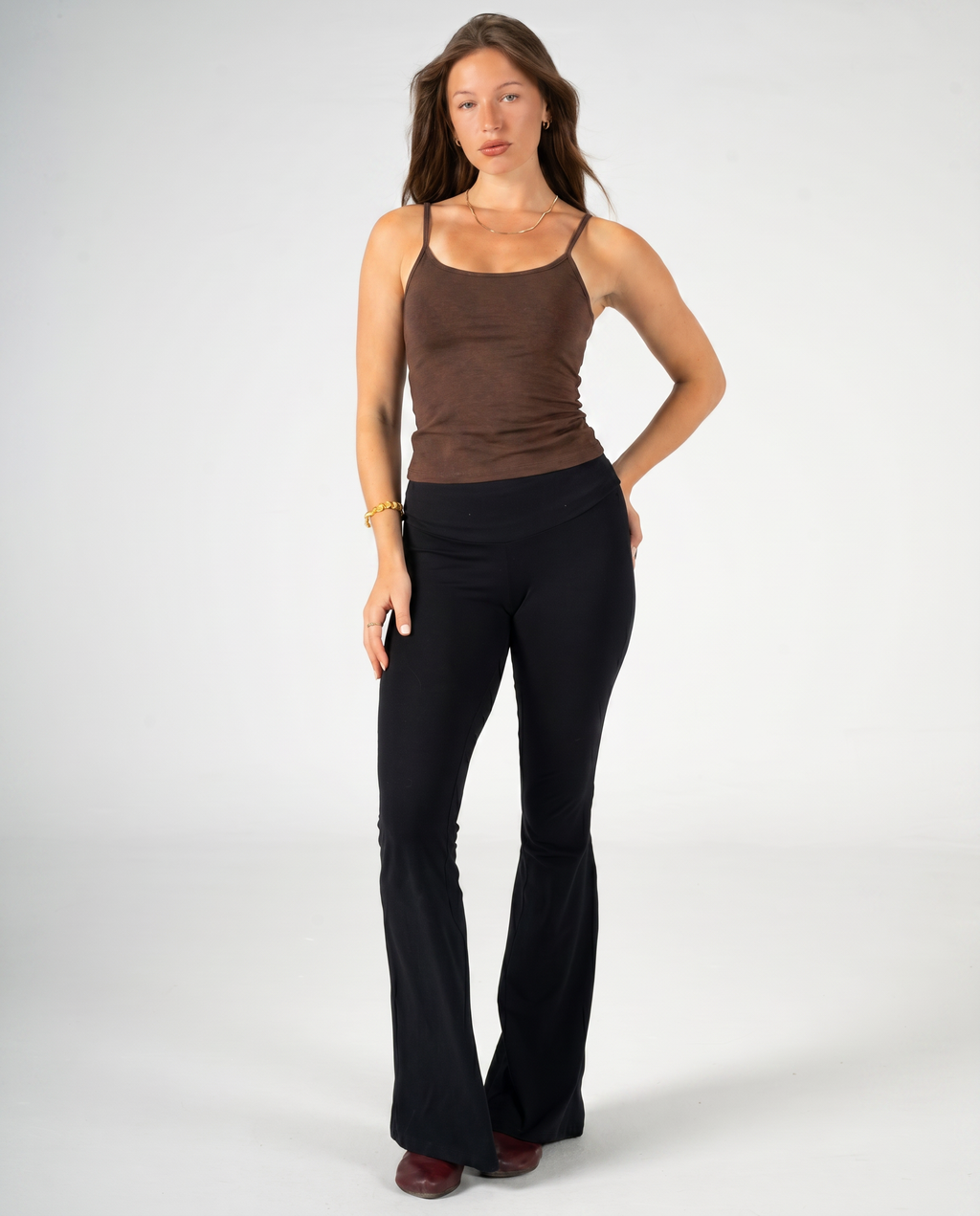 BROWN THIN STRAP TOP