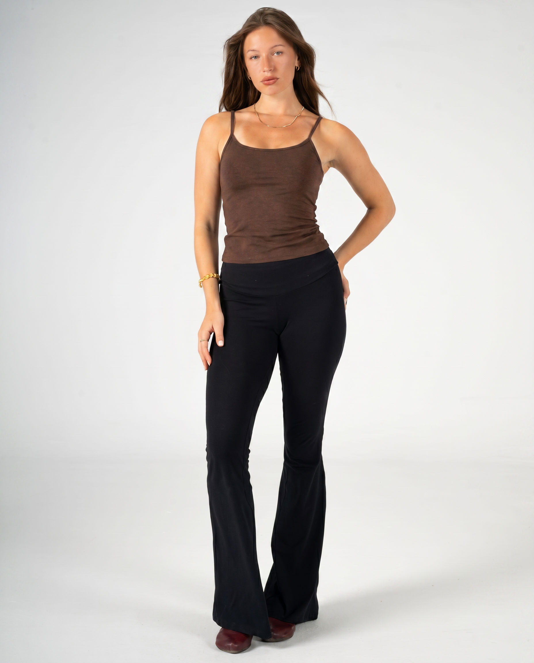 BROWN THIN STRAP TOP