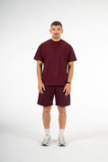 BURGUNDY BOX FIT T-SHIRT
