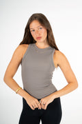 GREY HIGH NECK TANK TOP