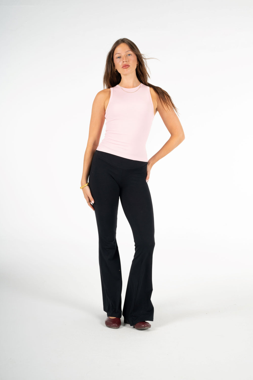 PINK HIGH NECK TANK TOP