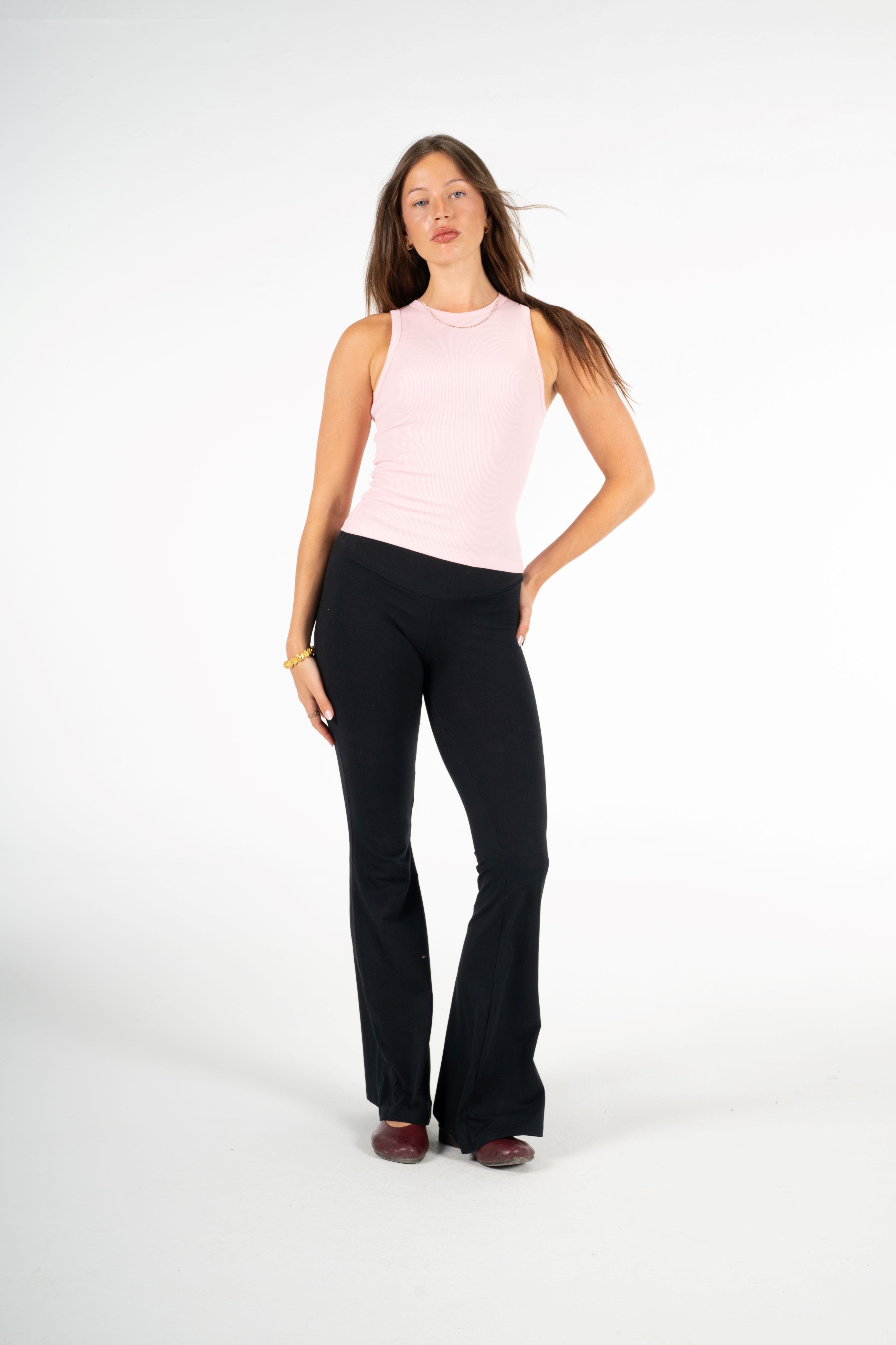 PINK HIGH NECK TANK TOP